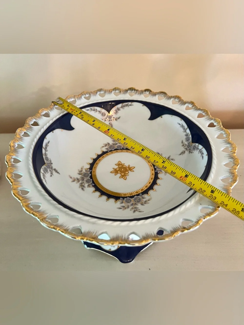 Firmamento Fine Italian 1980s Vintage Porcelain Pedestal Compote Bowl